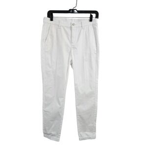 MAC Jeans Chino Turn Up White Cotton Stretch Tapered Pants 0434L Size 36/OL EUC